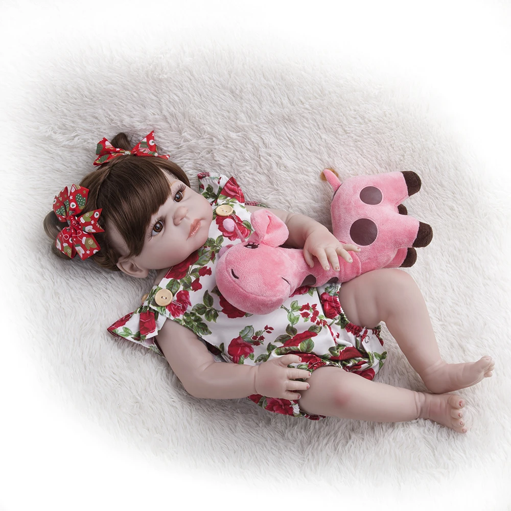 

Hoomai 18"48CM Lovely Full Body Soft Silicone Toddle Doll For Children's best playmate