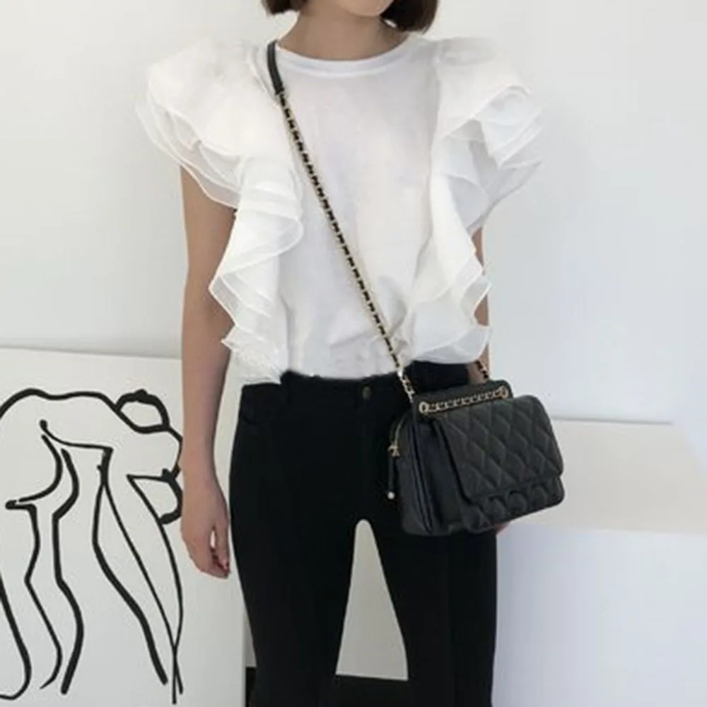 Футболка женская свободного покроя в Корейском стиле модная однотонная белая