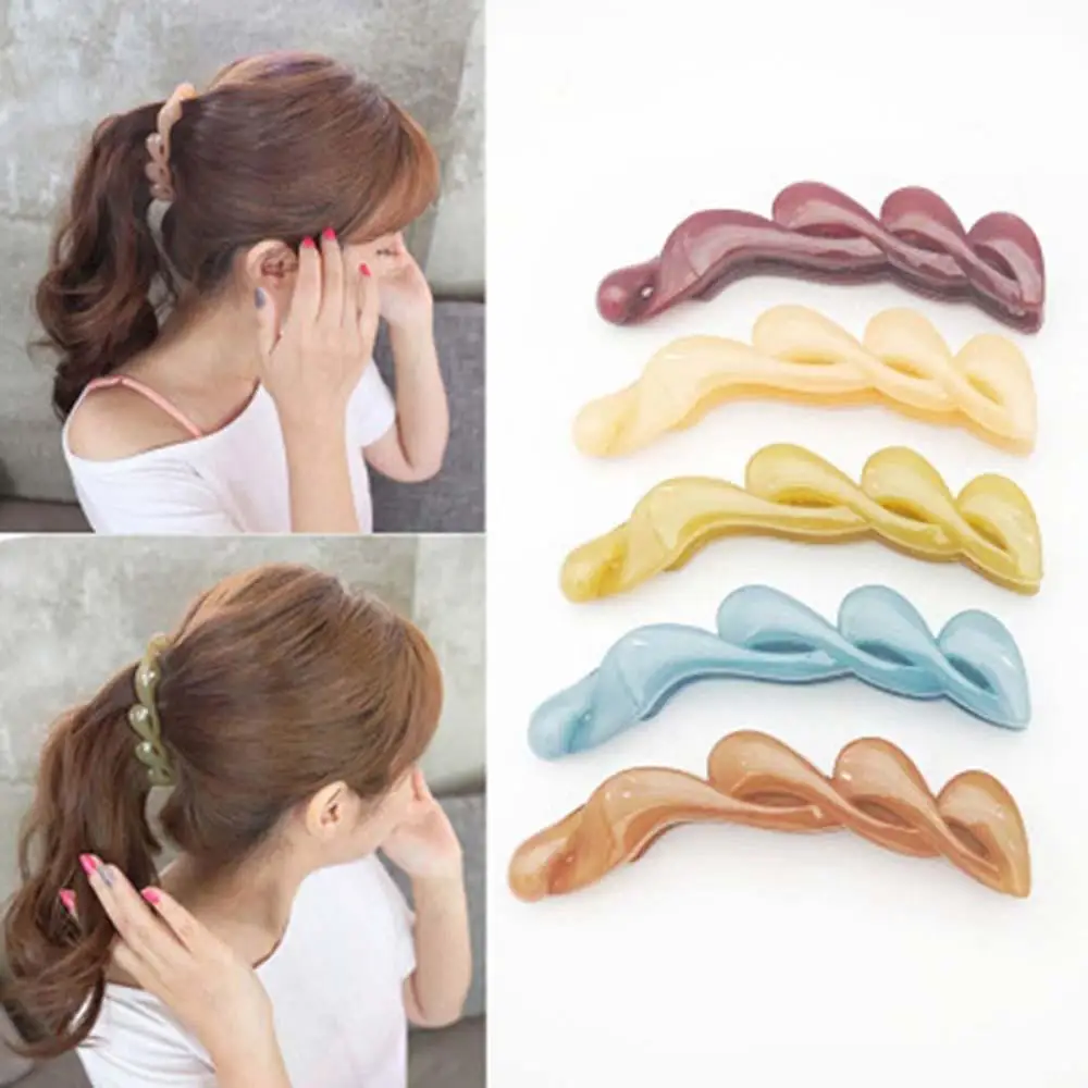 Корейские акриловые простые заколка для волос в форме банана женские зажимы