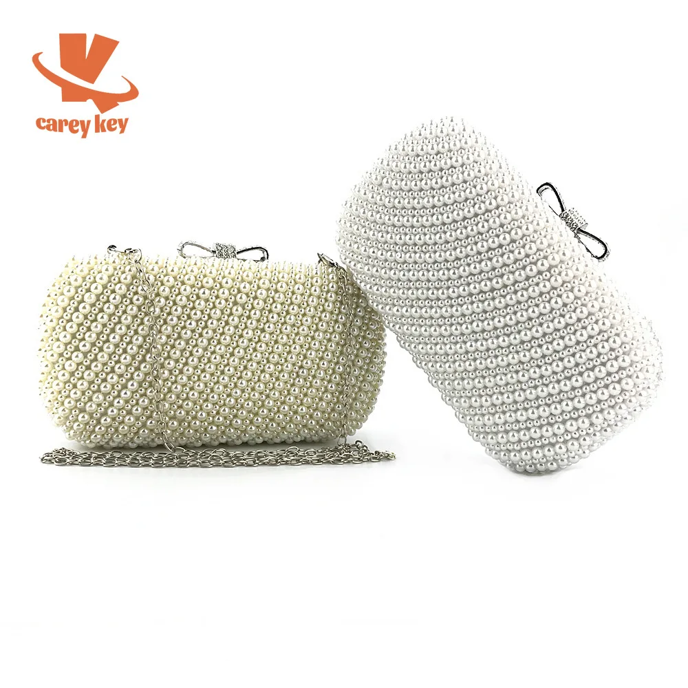 

CAREY KAY Women Small Beaded Evening Bags Elegant Black Clutch Purse Wedding Party Designer Handbags Metal Chain Shoulder Bags
