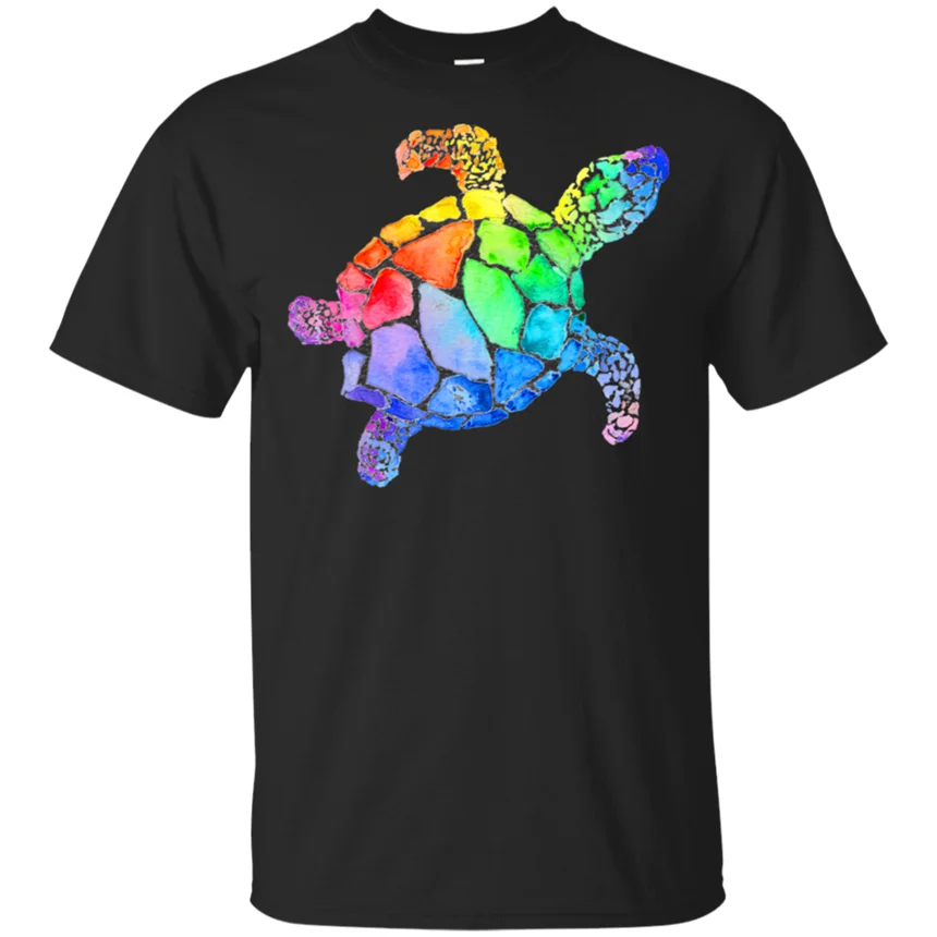Мужская Акварельная ручная нарисованная иллюстрация с радугой черепаха