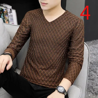 

2020 autumn long-sleeved t-shirt men's cotton round neck loose thin coat men's clothing