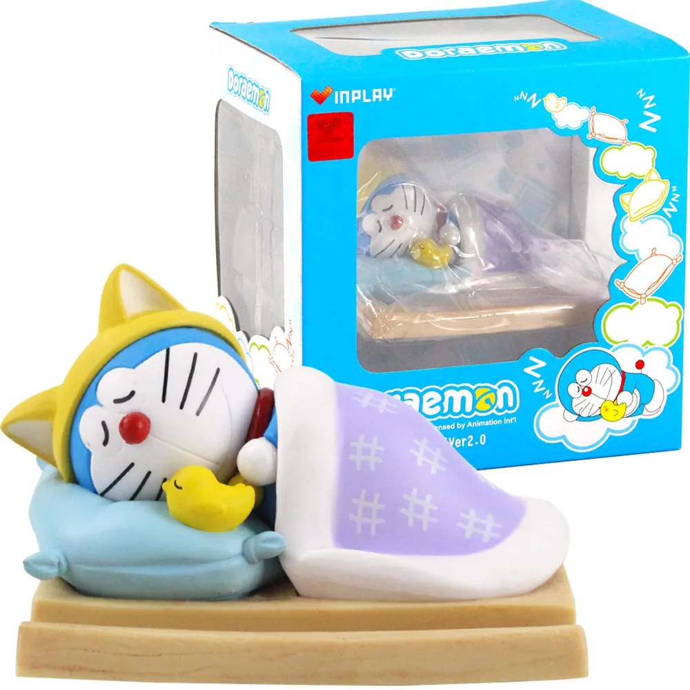 6cm Anime Doraemon Sleeping Figure Mobile phone holder Car Decoration Pvc Action Collection Model Toy gifts | Игрушки и хобби