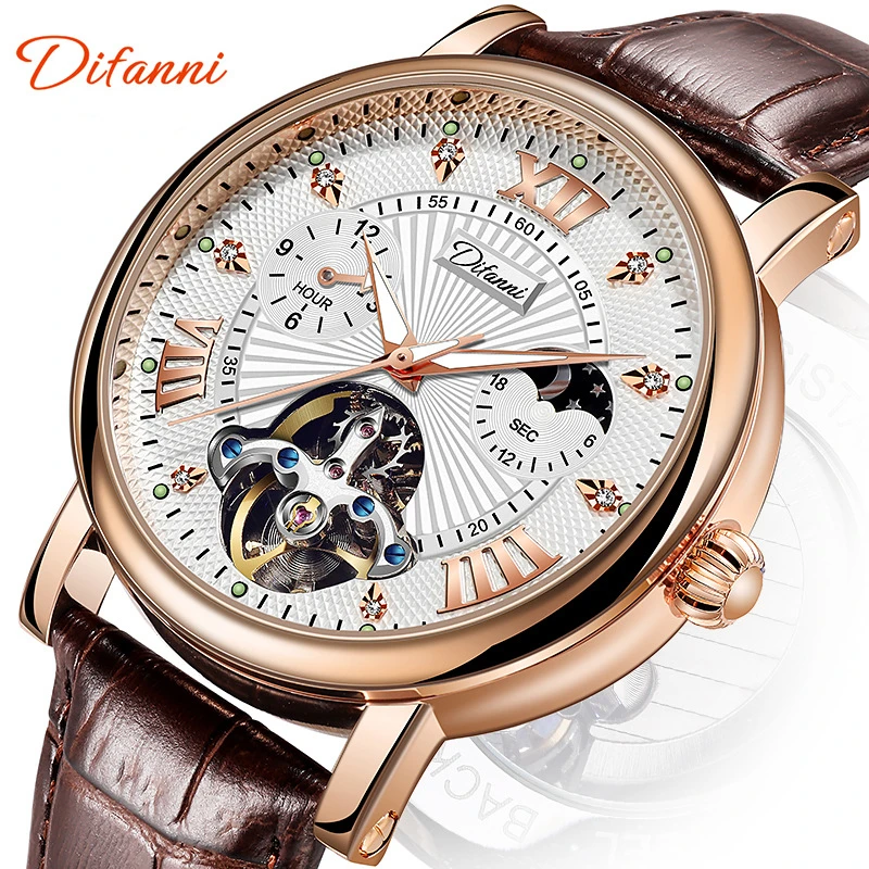 

New Brand Tourbillon Watch Fully Automatic Mechanical Hollow Brand Luxury Business Men Watches Retro Pilot Tough Guy 1963 Watch