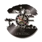 Часы с мультяшным рисунком короля льва, креативные ажурные Виниловые Настенные светодиодные часы с записью, античный стиль, декор для детской комнаты