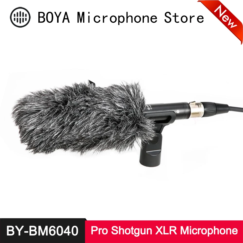 

BOYA BY-BM6040 Кардиоидная дробовик микрофон сплав Алюминий тела 60 см XLR кабель для трансляции ТВ местоположение документальные