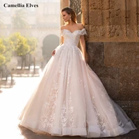 elegant lace appliques wedding dress off the shoulder ball gown lace up corset bride dresses bridal gown vestidos de novia