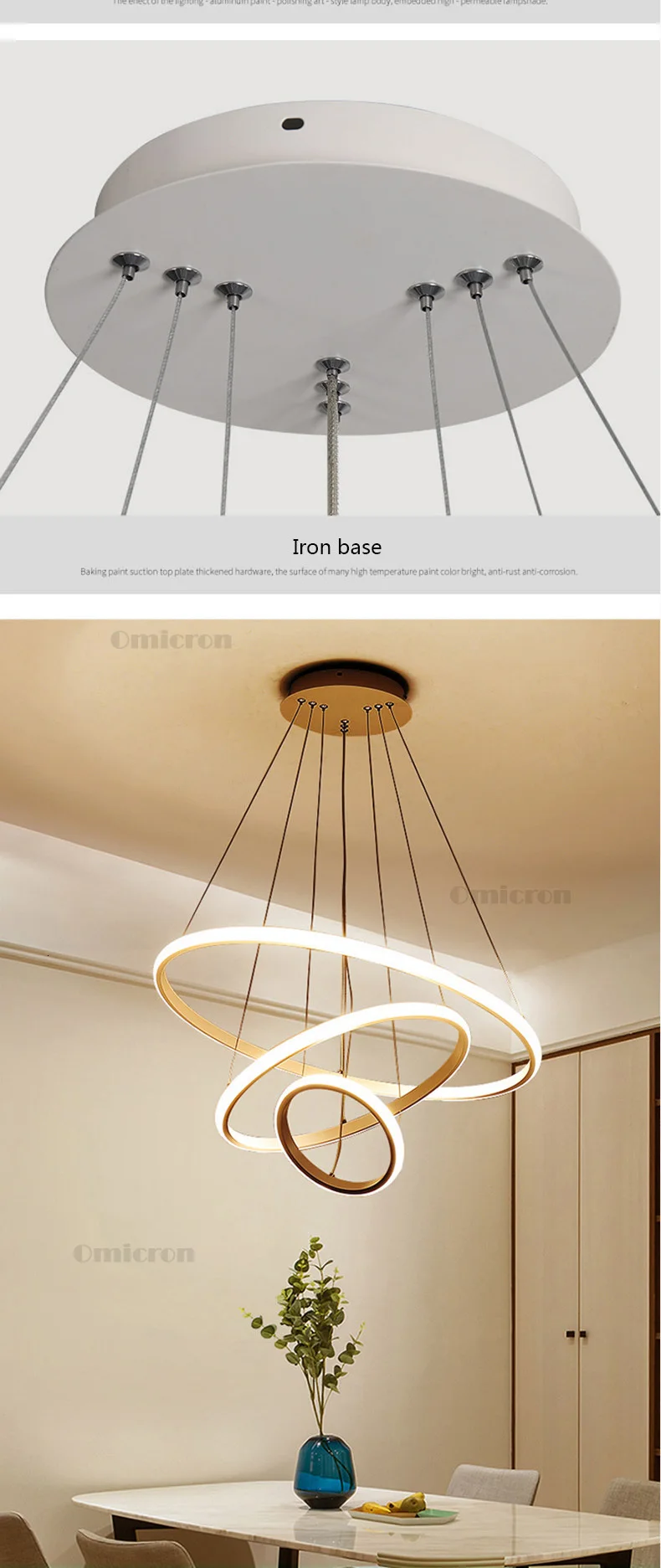 Коричневая/белая современная светодиодная Люстра для гостиной, столовой, ledlamp, кольца, подвесной светильник, современная люстра, освещение