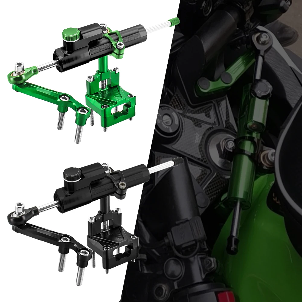 

CNC Steering Damper Stabilizer and Titanium Bracket Mounting For Kawasaki Ninja 300 NINJA300 EX300 2013-2017 2014 2015