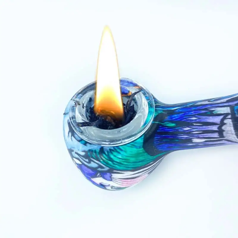 

1pcs Silicone Glass Smoking Pipes Random Color Grinder Weed Travel Tobacco Pipes Spoon Unbreakable Cigarette Accessories