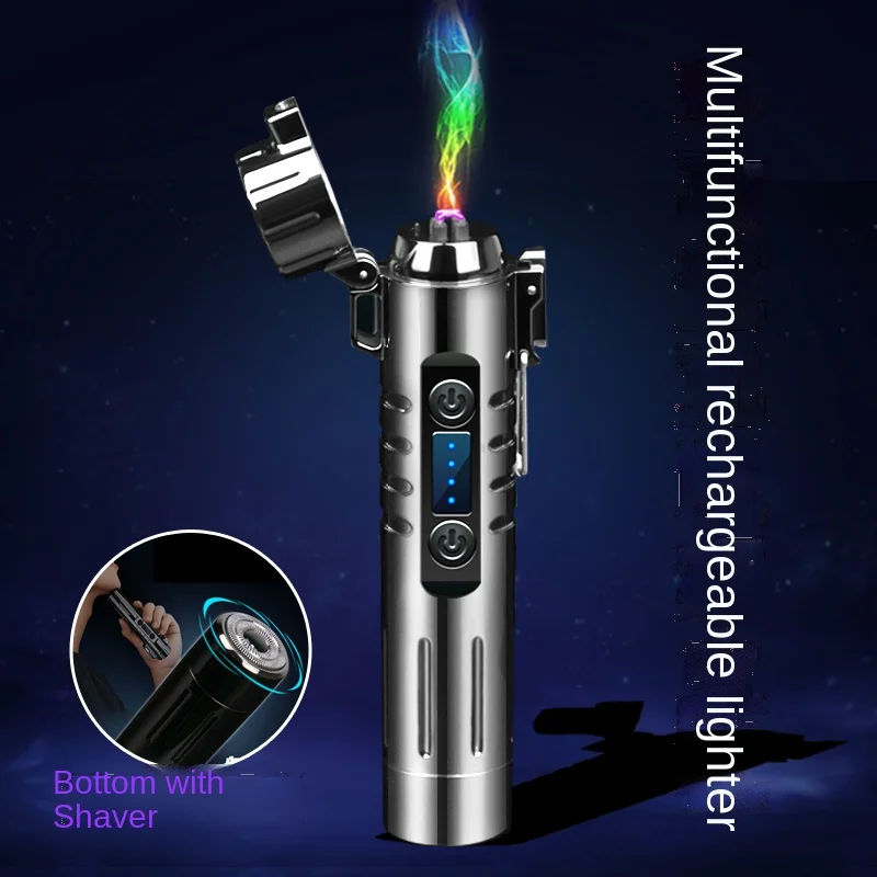 

Многофункциональная перезаряжаемая зажигалка с бритвой уличная длинная полоса креативная двойная дуга индивидуальный ветрозащитный пода...