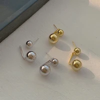 dangle earrings for women dual use metal ball stud earrings korean fashion s925 silver pin drop earring unusual new jewelry gift