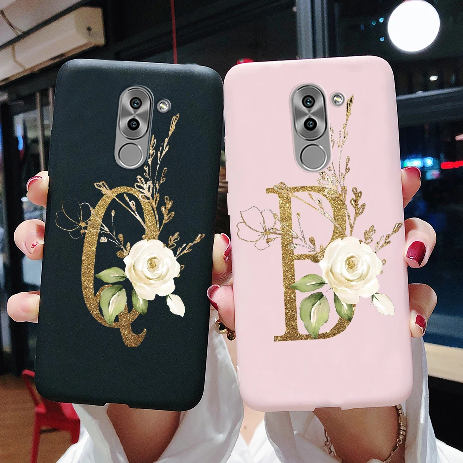 Чехол для Huawei honor 6X черные матовые милые буквы мягкие силиконовые чехлы телефонов