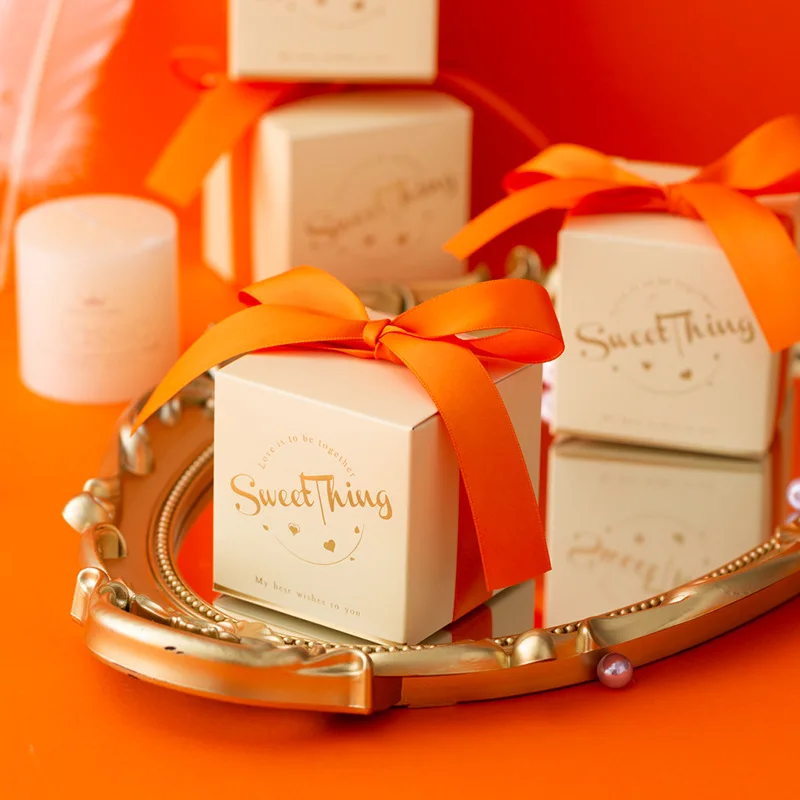 Милая красочная высококлассная Бронзирующая коробка для конфет свадебные