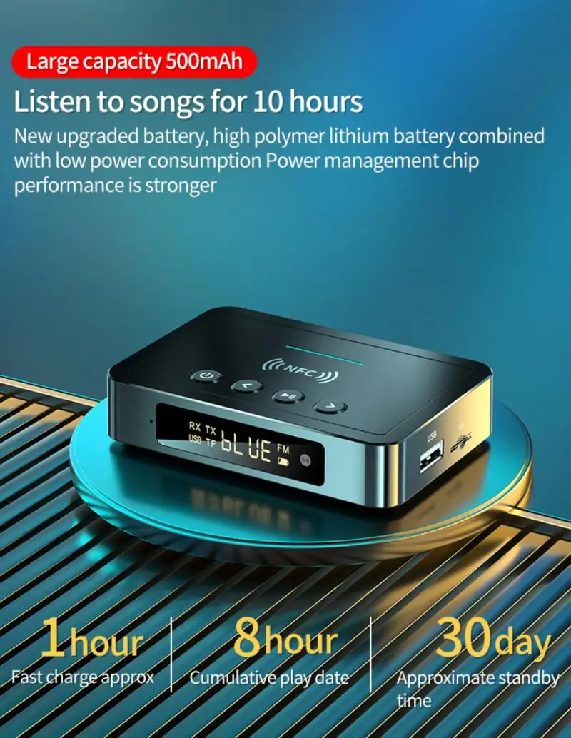 

Bluetooth 5.0 Receiver Transmitter FM Stereo AUX 3.5mm Jack RCA Optical Wireless NFC Bluetooth Audio Adapter For TV PC Headphone