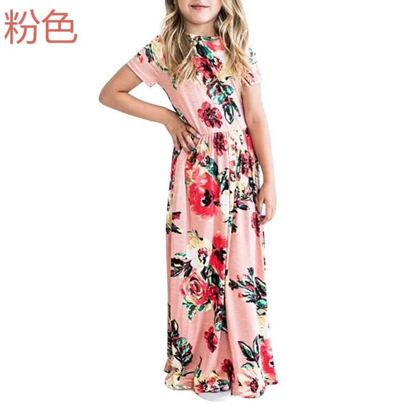Style Six Г. Осеннее длинное платье для маленьких девочек пляжная детская одежда с круглым вырезом повседневные летние макси богемные платья для девочек с единорогом vestido de festa - Цвет: Style Six