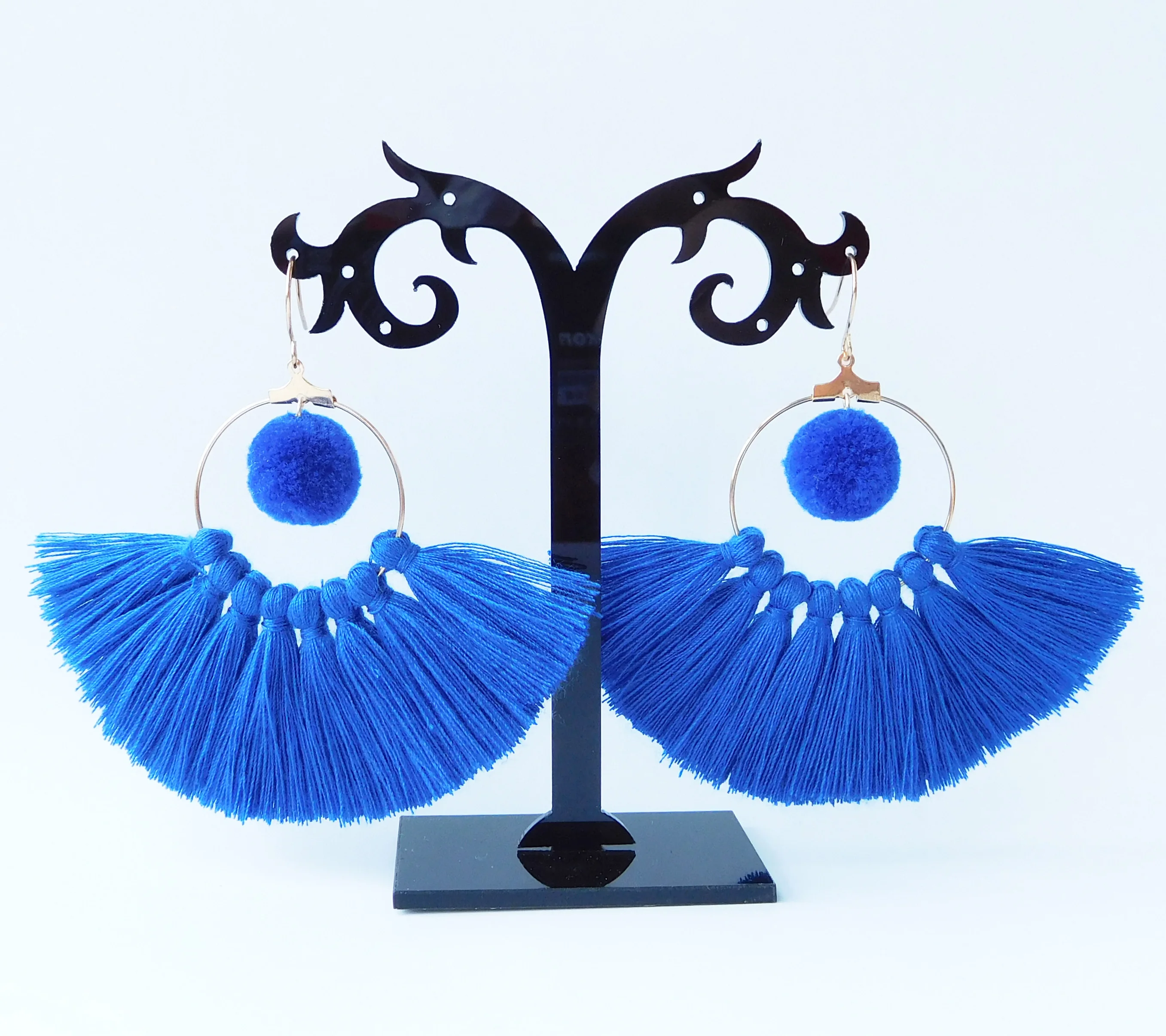 HC модные висячие серьги в форме веера с кисточками для женщин винтажные