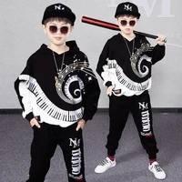 children clothing boys spring autumn hip hop hooded loose sports performance costume two piece suit for 4 6 7 8 9 10 12 14 years