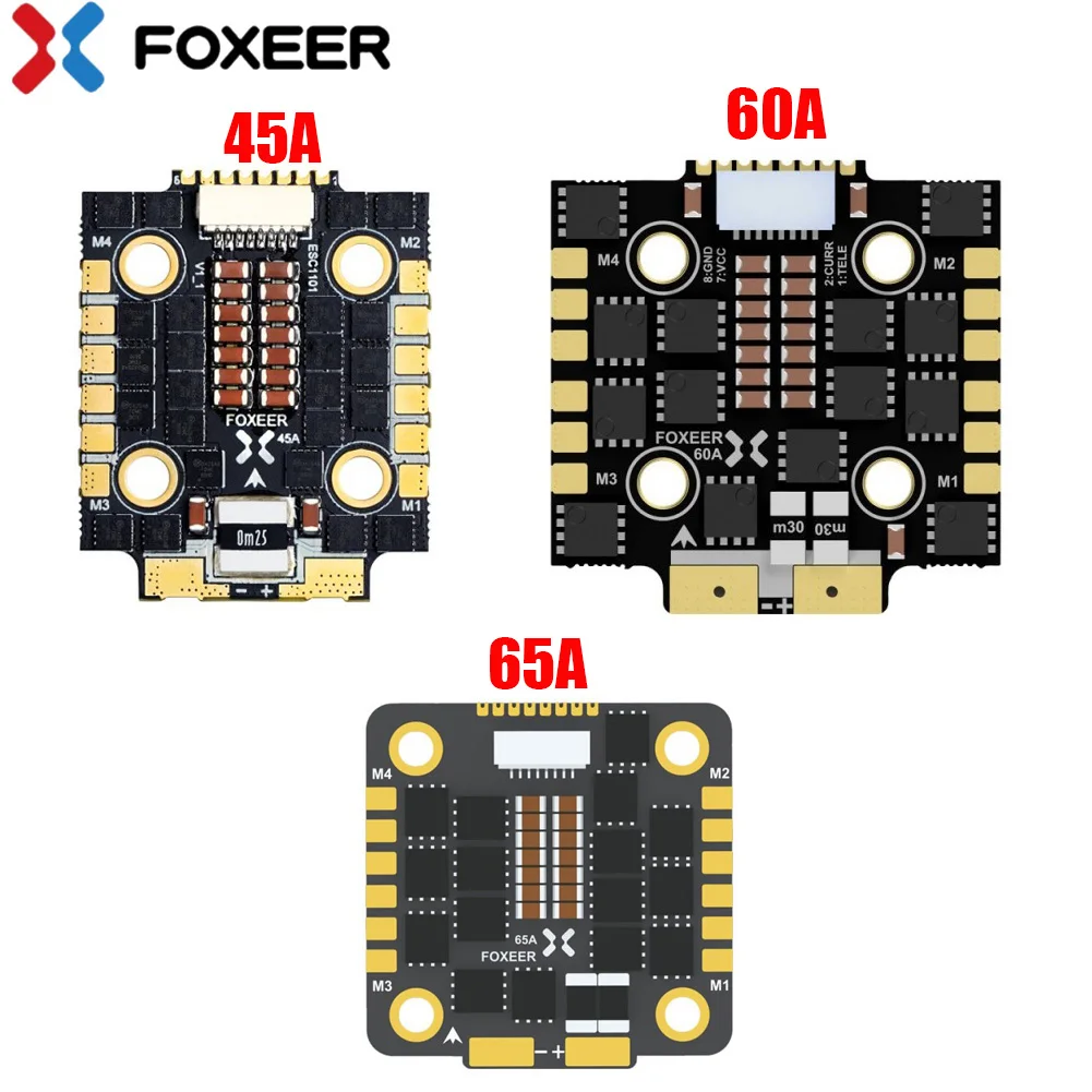 Foxeer F722 V2 Pro Mini Micro USB Flight Controller w/ 45A 60A 65A BLheli32 4in1 Brushless ESC DSHOT1200 for RC FPV Racing Drone