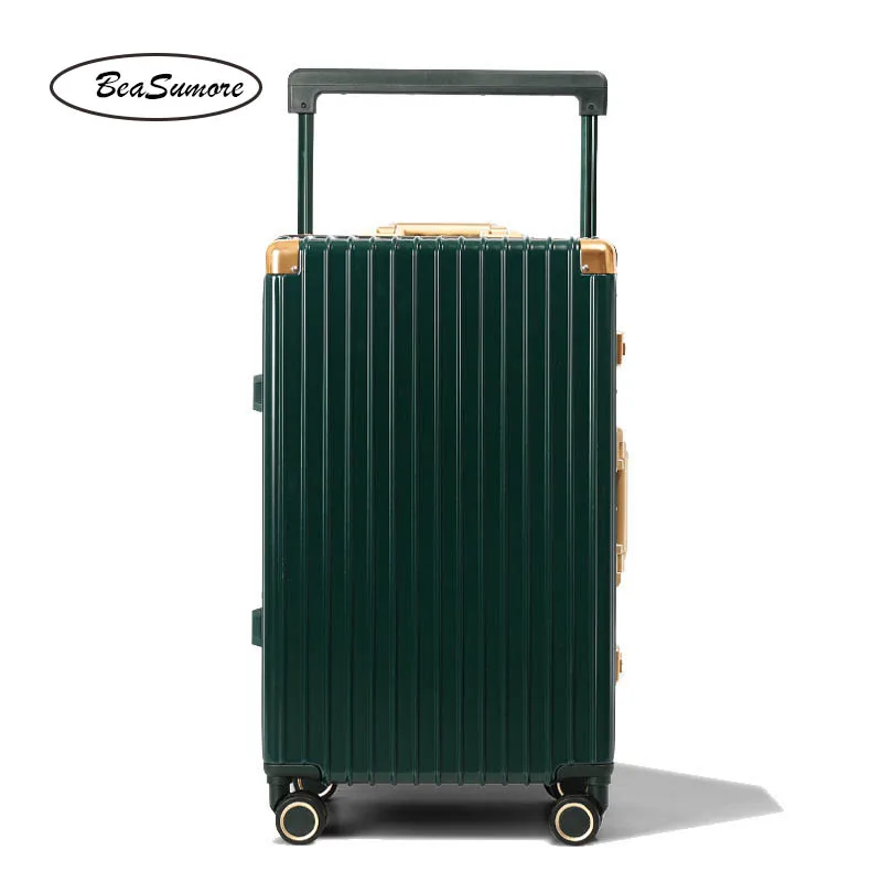 BeaSumore Новый стиль 100% алюминиевая рама прокатки Чемодан Спиннер Для женщин мужчин