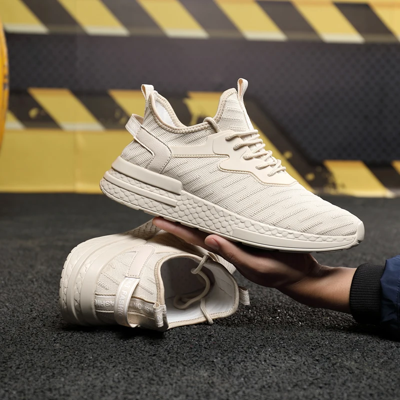 Мужские кроссовки CNEC из натуральной кожи черные белые дышащие легкие на