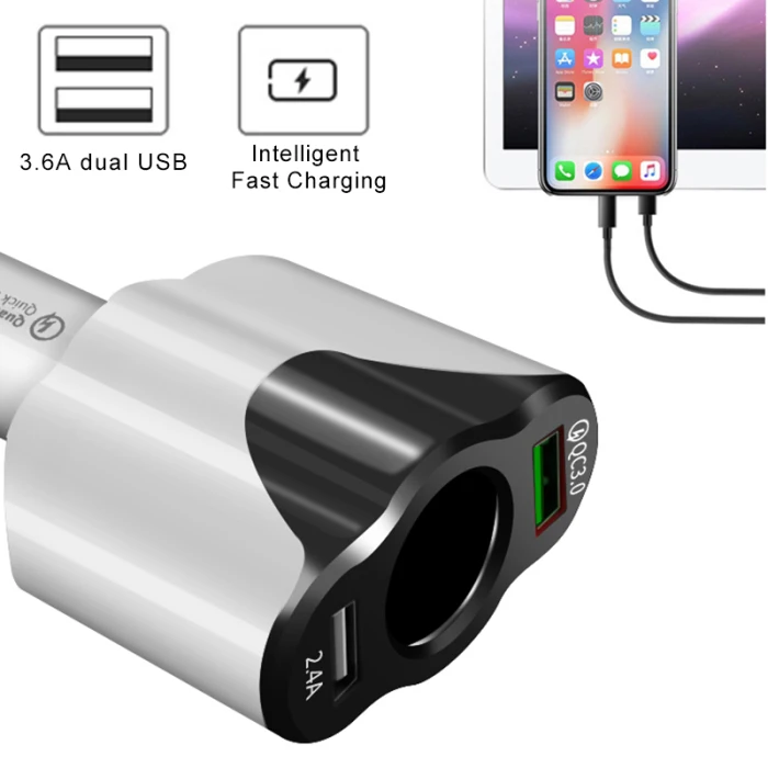 Быстрая зарядка мульти-Функция Автомобильная зажигалка 2 Порты usb для автомобиля смартфон AS99