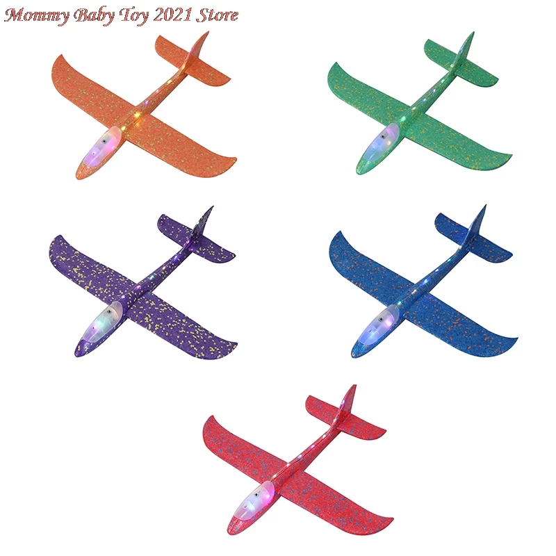 

New 48cm Hand Throw Flying Plane Toys Glider Planes Foam Aeroplane Model Flying Glider Plane Toys For Children Glow In The Dark