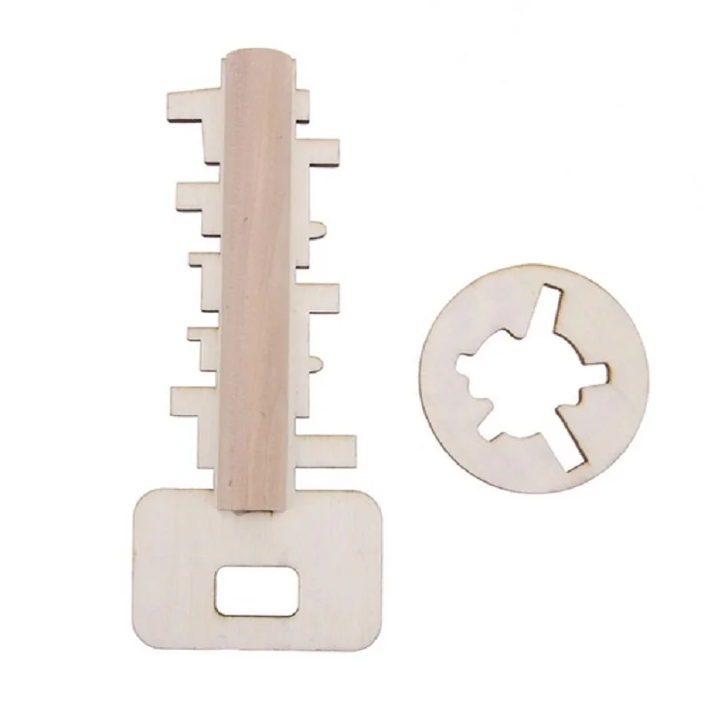 

New Wooden Unlock Puzzle Toy Key Kong Mine Lock Toys Educational Children Pre-school Puzzles Game Toy For Adults Kids Gifts