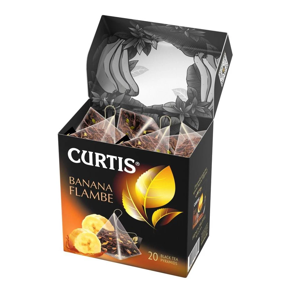 Чай черный в пирамидках CURTIS &quotBanana Flambe&quot 20 шт фруктовый ароматизированный |