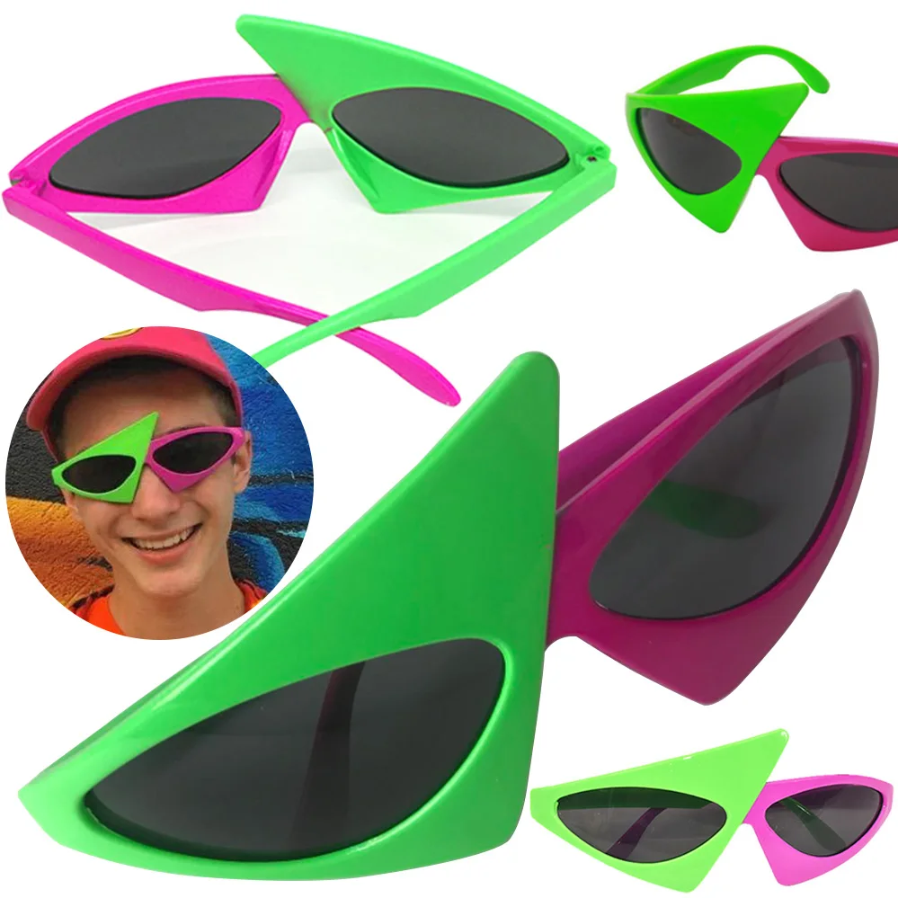 Roy Purdy стиль хип хоп Асимметричные треугольные очки Новинка Зеленый Розовый