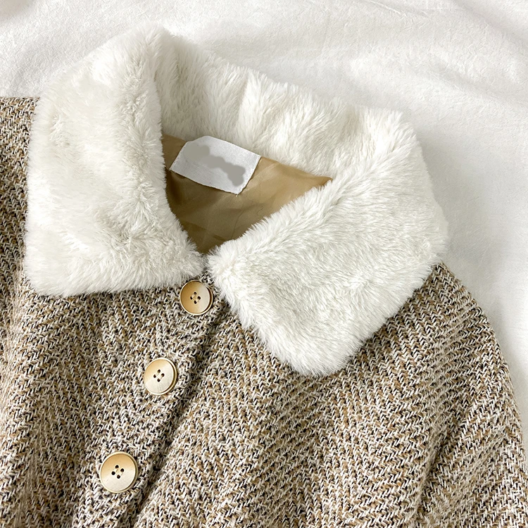 

Tucked Waist and Thin Temperament Woolen Dress Women's Autumn and Winter 2021 new retro lapel long Sleeve long Skirt Fashion