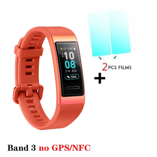 Band 3 Orange n film Huawei Band 3 Pro Band 3 Смарт-браслет 3 0,95 дюймов трекер для плавания Водонепроницаемый Bluetooth фитнес-трекер сенсорный экран - Цвет: Band 3 Orange n film