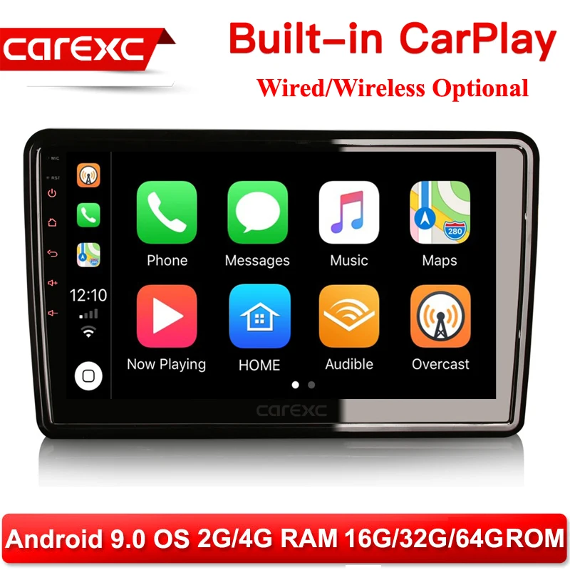 CarExc 2 Din Универсальный 10 1 &quotAndroid 9 0 радио вращающаяся Лицевая панель 2.5D изогнутый