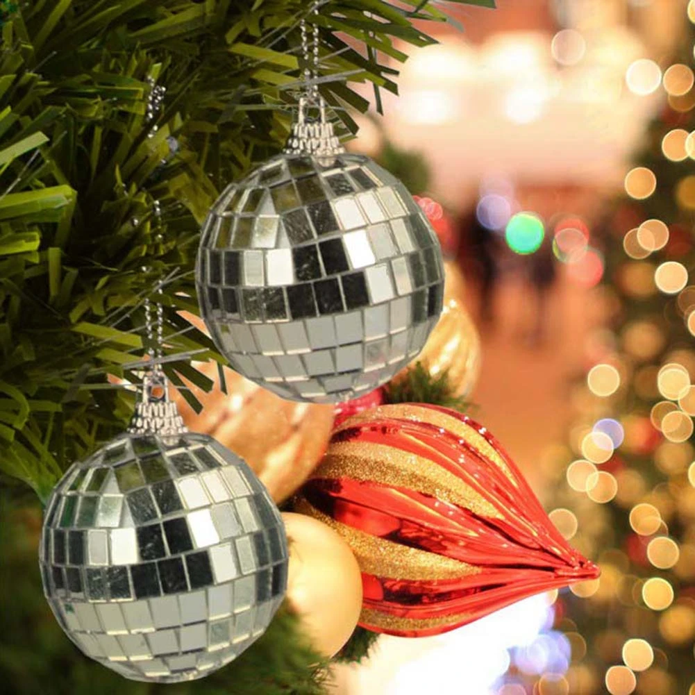 Светоотражающий декоративный зеркальный шар диаметром 2 шт. стеклянный для бара