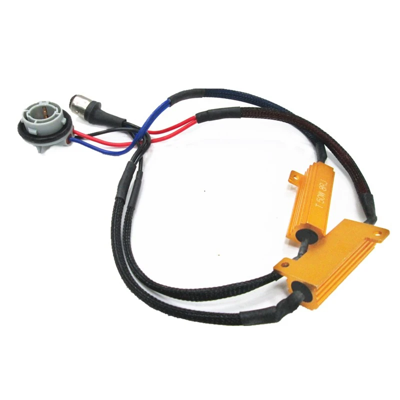 

2PCS S25 BAY15D 1157 Decoder LED Decoder Resistor 50W 8Ohm Canbus Free Error LED Resistor Decoder Warning Signal Error Cancel