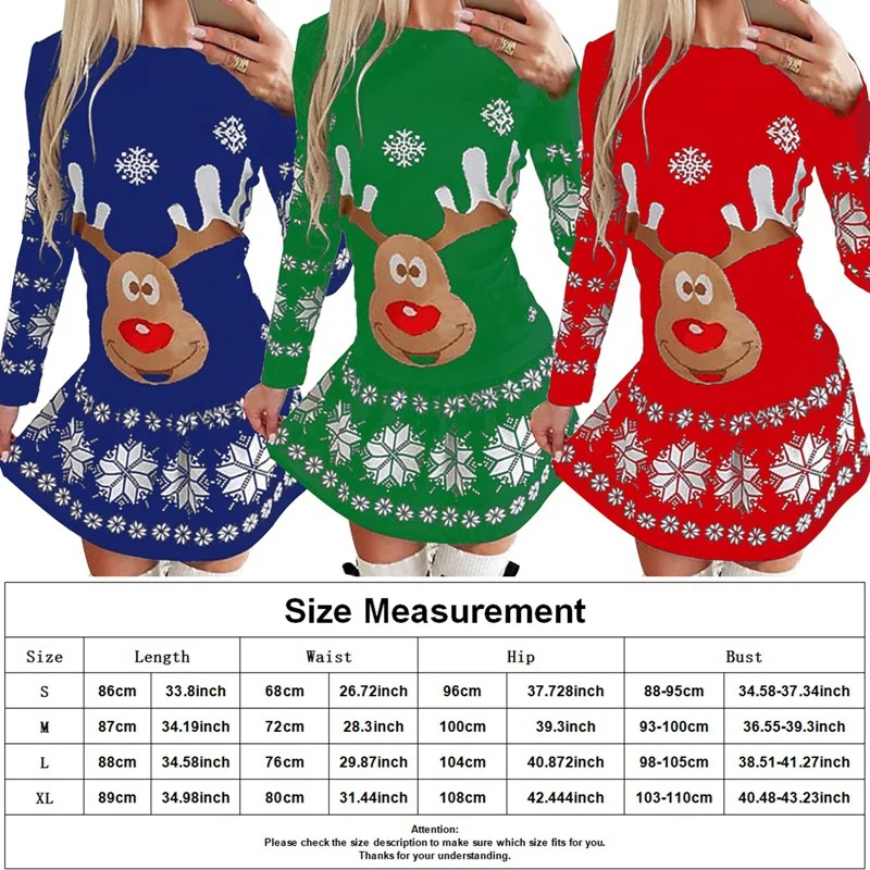 

New 2020 Christmas Style Santa Snowman Elk Printed V Neck Bow Belt High Waist A Line Plus Size Dress Sexy Funny XMas Party Dress