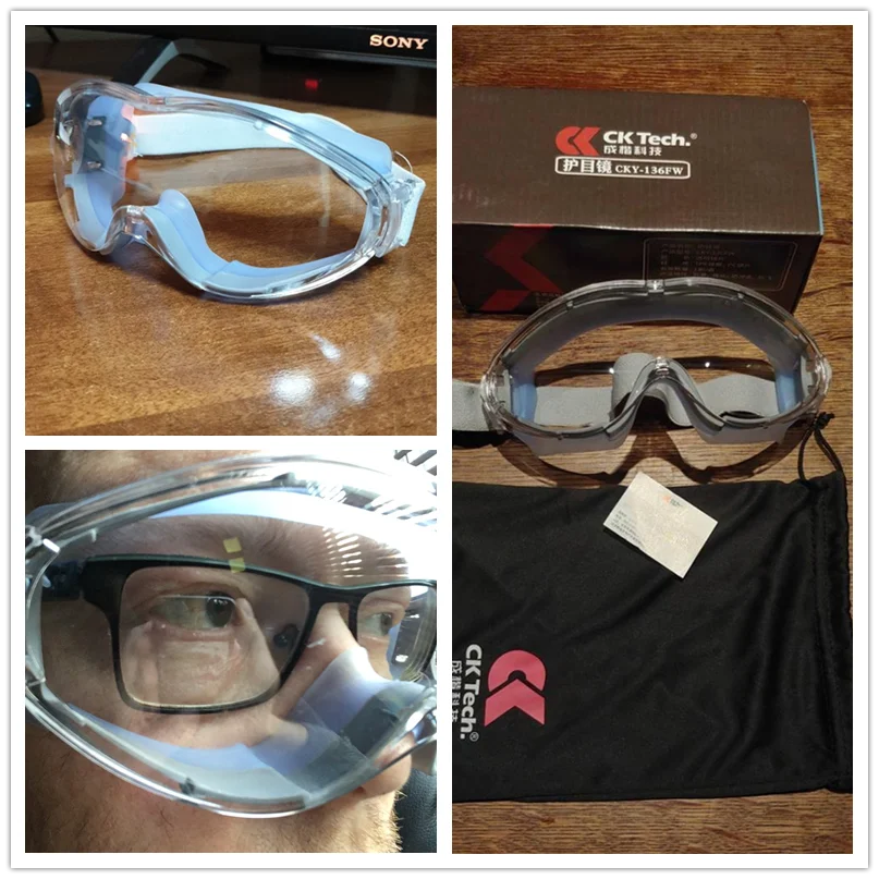 

1pcs Transparent Safety Goggles Windproof Shockproof Tactical Anti-fog Riding Anti-dust Industrial Labor Protection Glasses