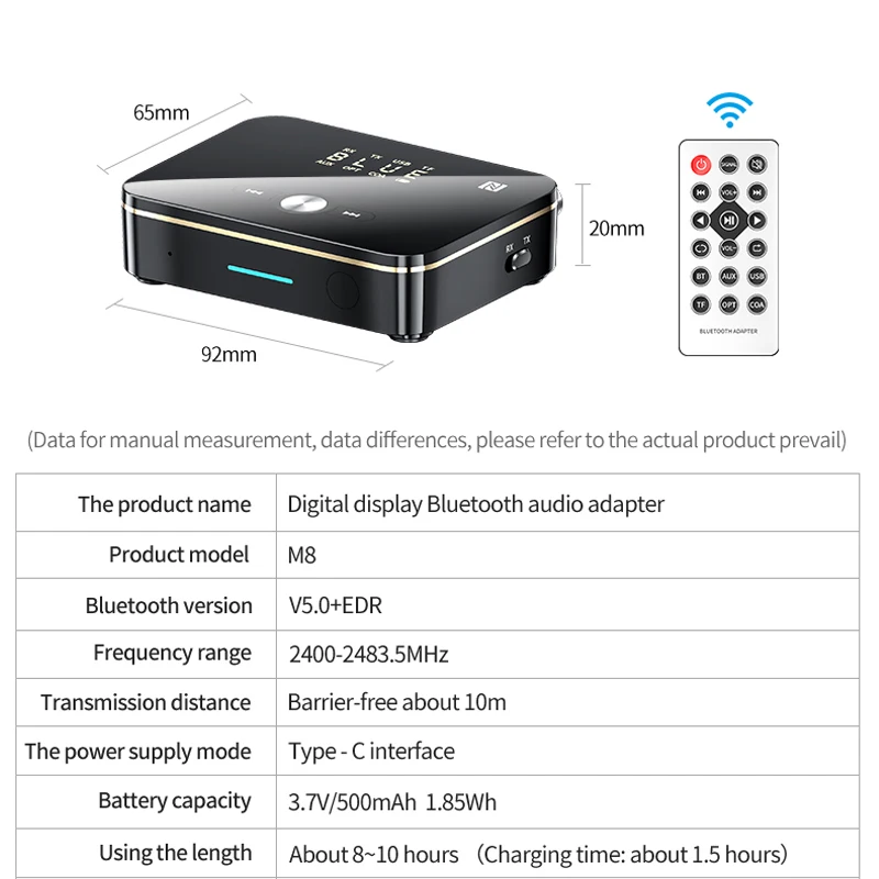Bluetooth-ПЕРЕДАТЧИК 5.0 NFC стерео 3 5 мм AUX разъем RCA оптический беспроводной аудио