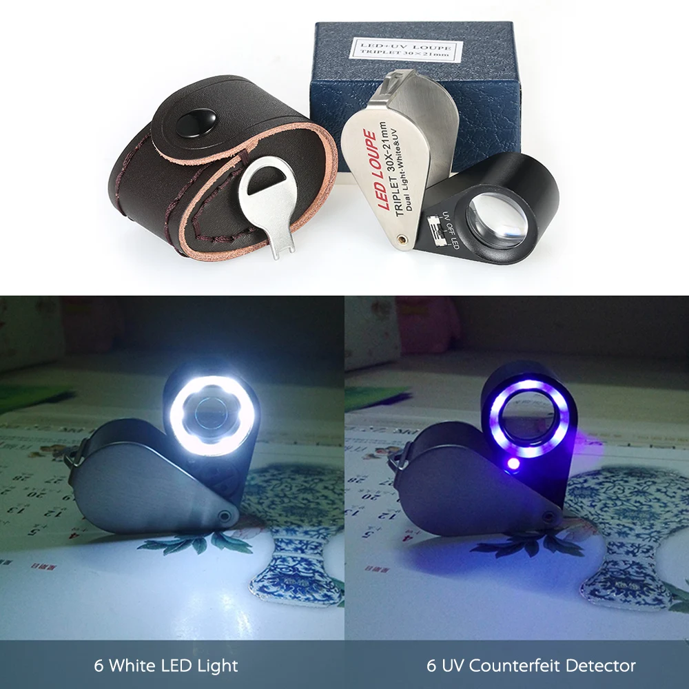 30X увеличительное мини стекло очки Лупа лупы Многофункциональный портативный