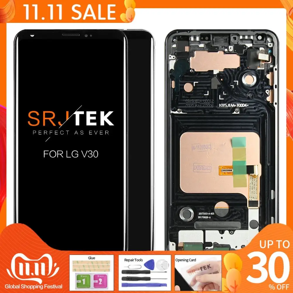 

Original OLED Lcd For LG V30 Lcd Display Touch Screen Digitizer with Frame For LG V30 Screen Replacement H932 H933 VS996 US998
