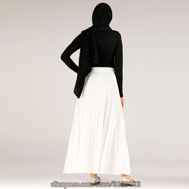 

Pleated Muslim Skirt Women Bottom Kaftan Abaya Turkey Islamic Moslim Skirts Elbise Musulman Vetement Femme Dubai Jupe Musulmane