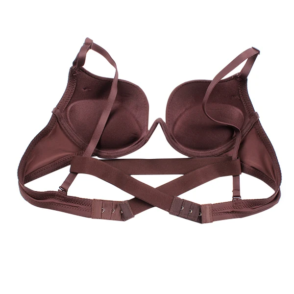 Сексуальный женский бюстгальтер с глубоким V-образным вырезом однотонный