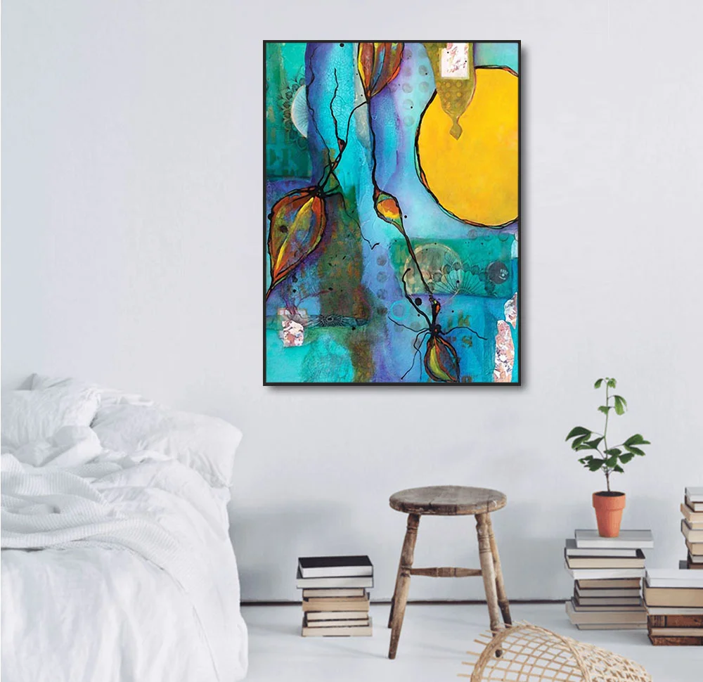Абстрактный Пейзаж Wall Art Холст Для Живописи принт для изучения Гостиная Nordic