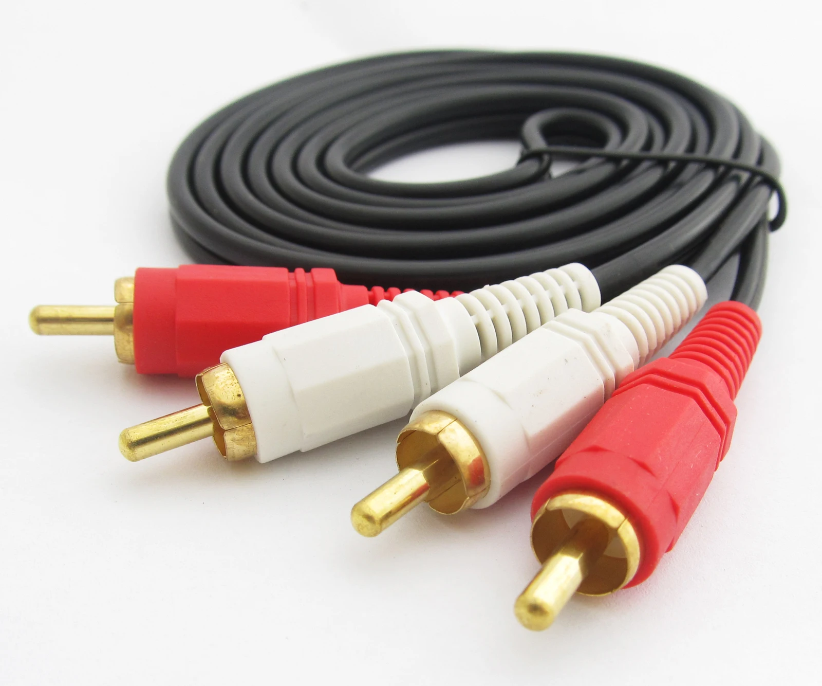

1 шт., 1,5 м, 5 футов, позолоченный 2 RCA штекера на 2 RCA штекера, аудиокабель для DVD HDTV, артикул: 40159
