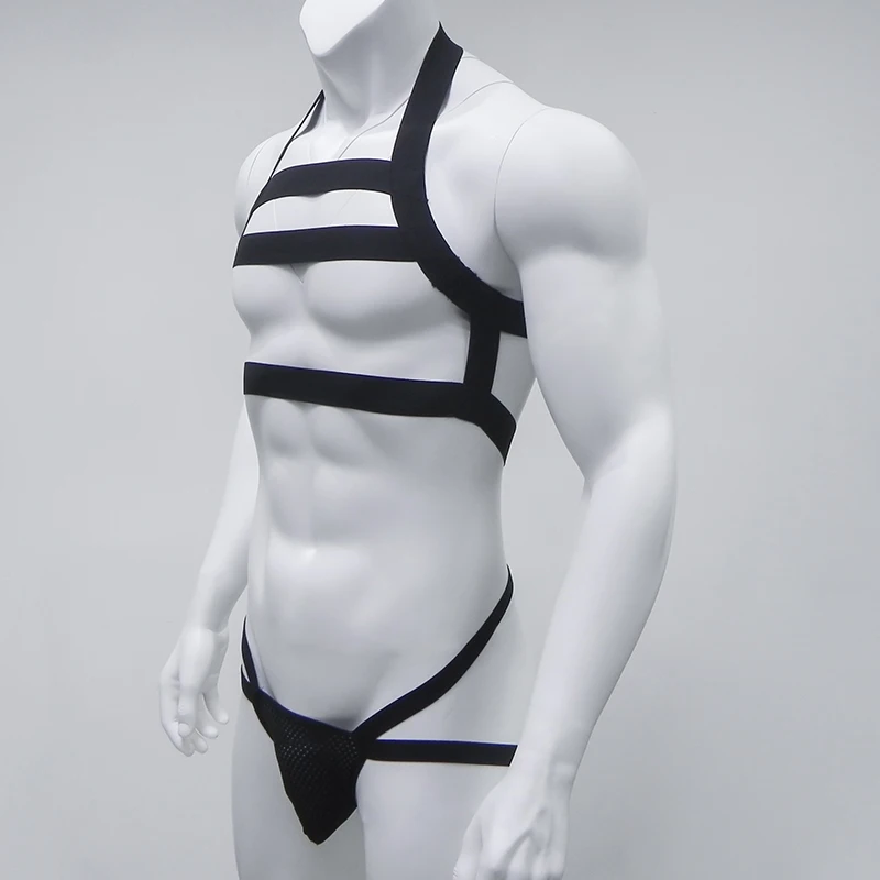 Стринги бандаж набор сексуальный нейлон нагрудный ремень для тела мужчин