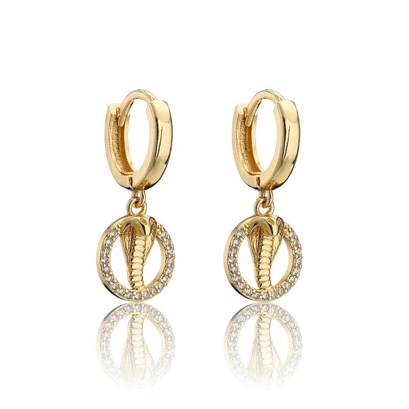 

NEWBUY Fashion Gold Color Animal Dangle Earrings For Women Unique Design King Cobra Earring Statement Female Party Jewelry