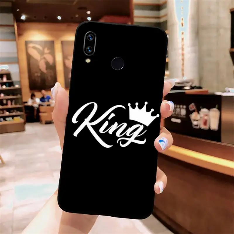 

King Queen Crown Couple Phone Case For Xiaomi Redmi note 7 8 9 t k30 max3 9 s 10 pro lite