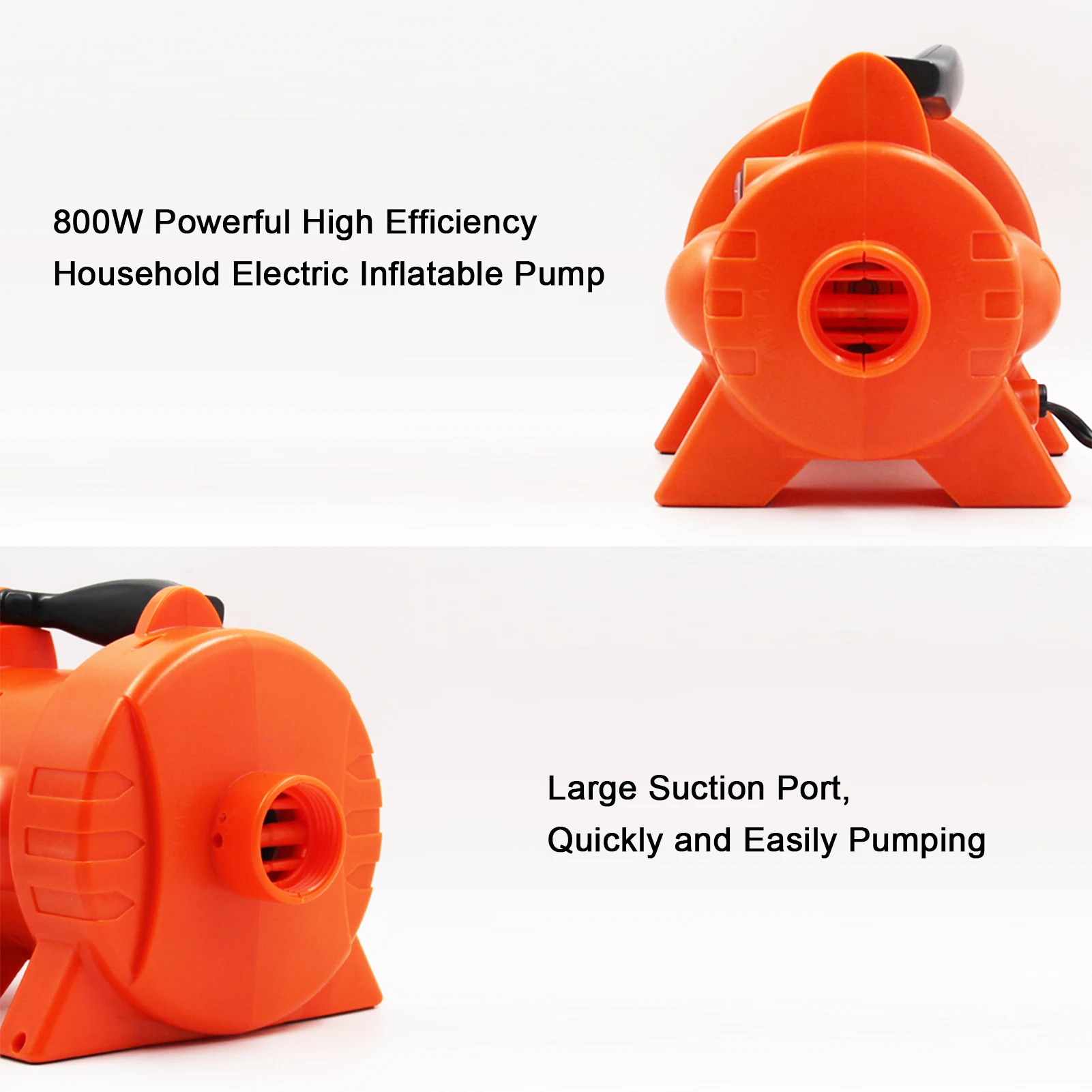 Электрический воздушный насос 800 Вт с 3 различными насадками автоматический