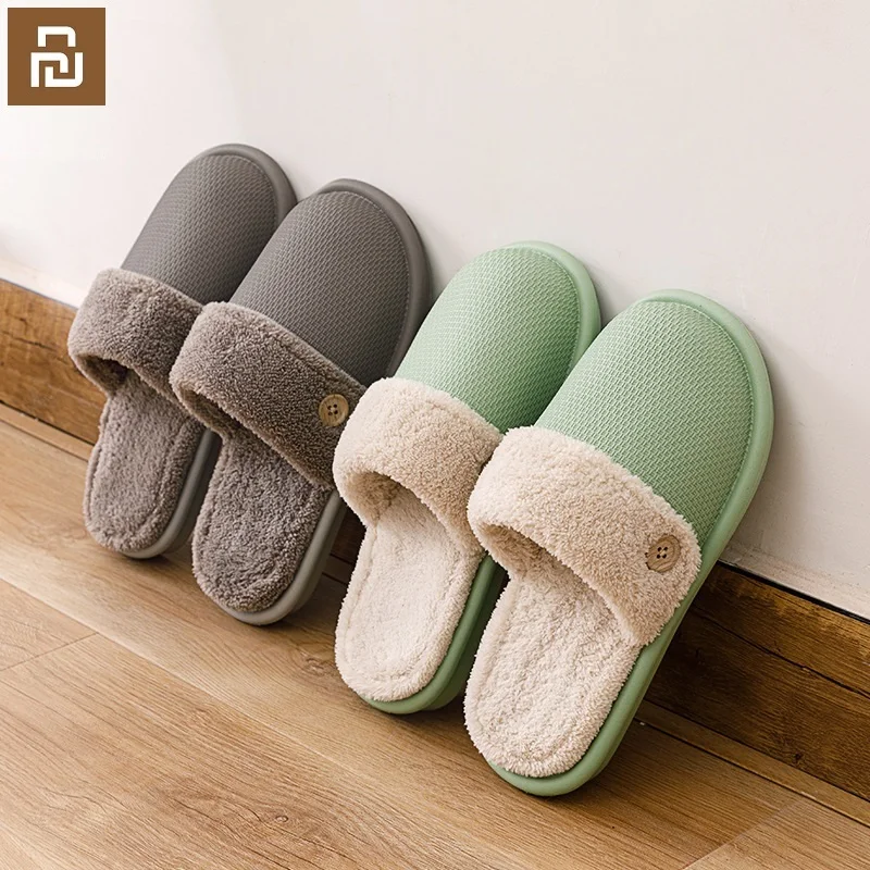 

New Xiaomi Youpin Cotton Slippers Autumn and Winter Warm Shoes Removable Light Waterproof Non-Slip Househeld Men Women Slippers