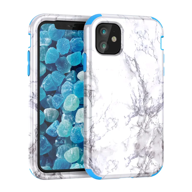 Мраморный бампер чехол для iPhone 11 pro Max 7 8 6 Plus жесткий PC силиконовый X Xs Xr 360 милый